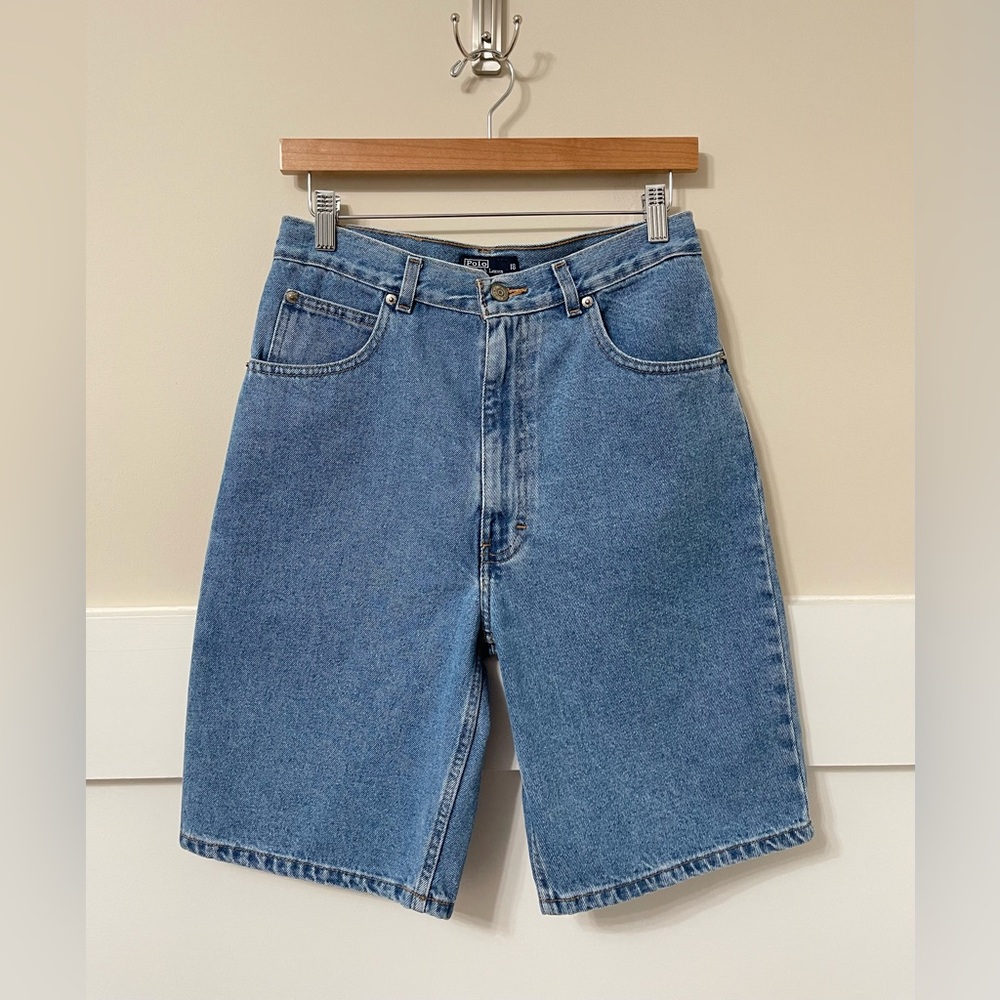 Polo Ralph Lauren 5-Pocket Vintage Light Denim Jean Boys Shorts Size 18 - Picture 3 of 8